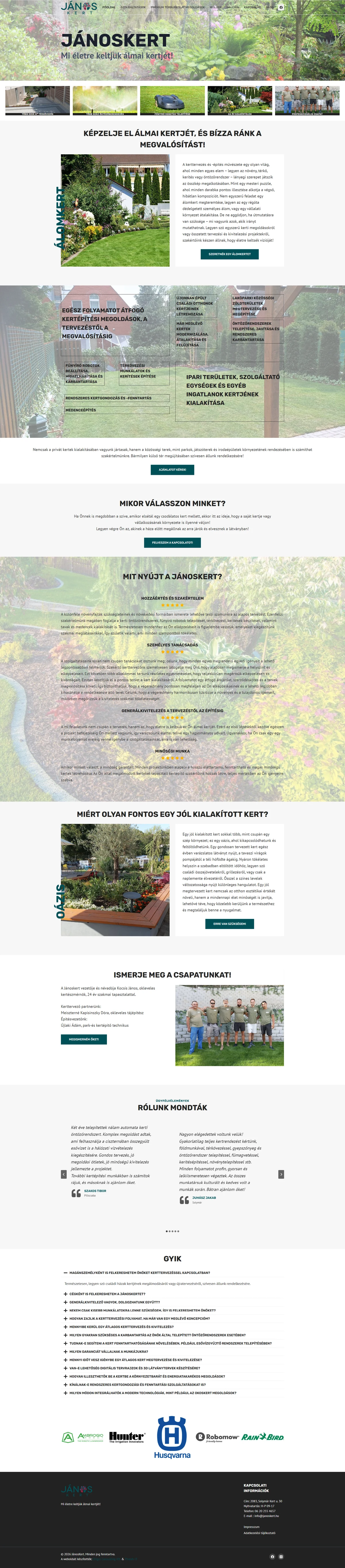 A Jánoskert régi, sablonra épült főoldala